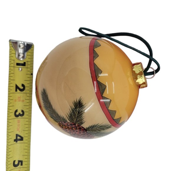 Christmas Ornament Ball Reverse Painted Pine Cones - Picture 7 of 8